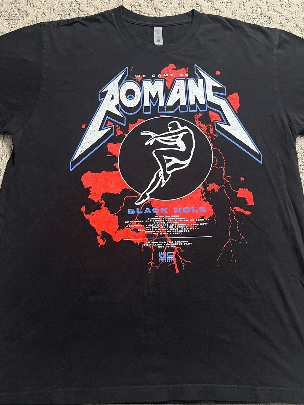 🎸 '22 We Came As Romans Band Black Hole Lyrics Two Side Intense Graphic Tour Tee